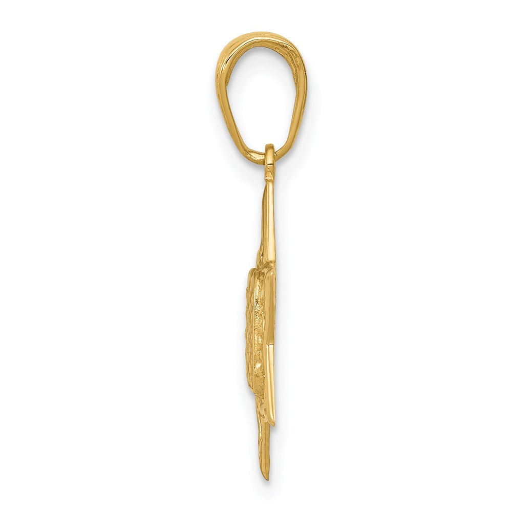 Million Charms 14K Yellow Gold Themed Religious Jewish Star Of David With Tablets In Center Pendant