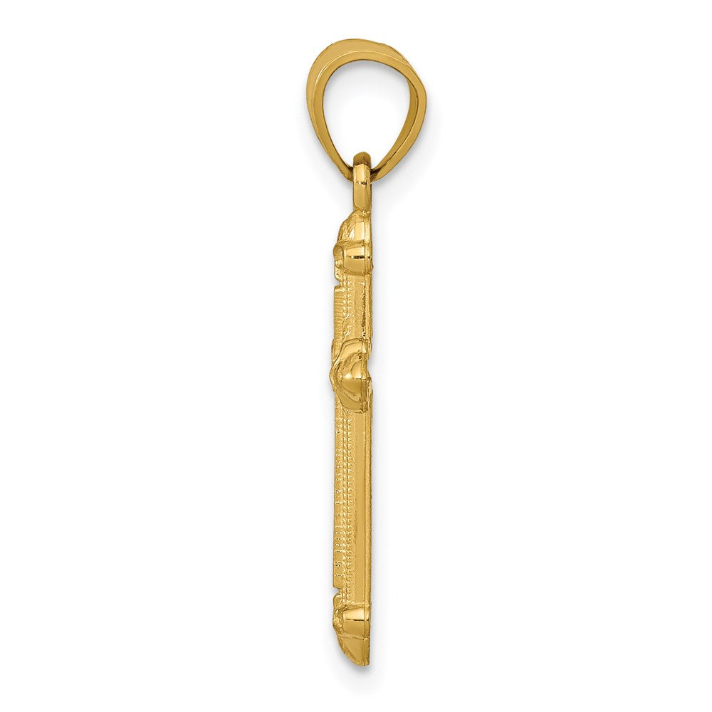 Million Charms 14K Yellow Gold Themed Passion Relgious Cross Pendant