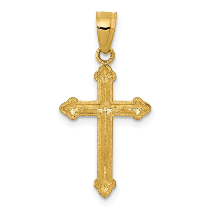 Million Charms 14K Yellow Gold Themed Passion Relgious Cross Pendant