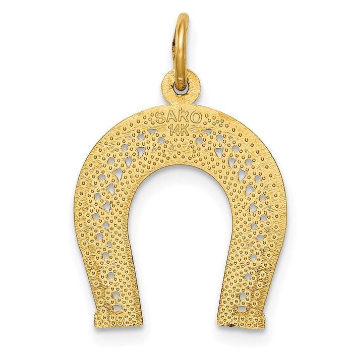Million Charms 14K Yellow Gold Themed Horseshoe Charm