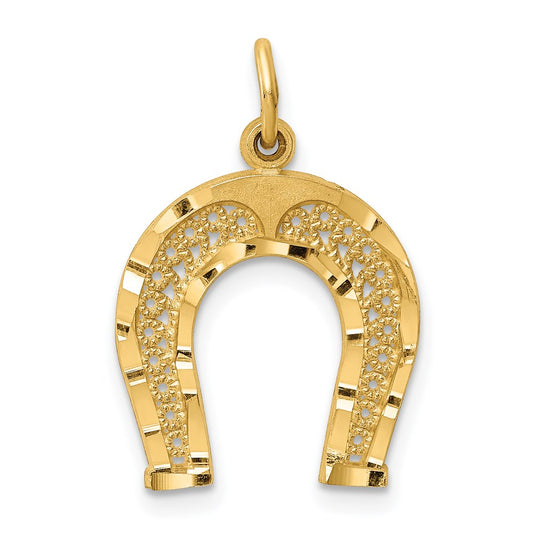 Million Charms 14K Yellow Gold Themed Horseshoe Charm