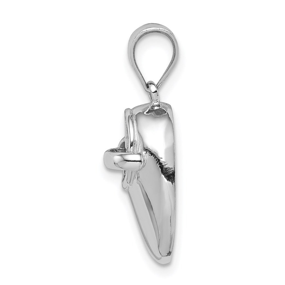 Million Charms 14K White Polished 3D Baby Shoe Pendant