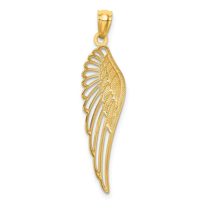 Million Charms 14K Yellow Gold Themed Angel Wing Pendant