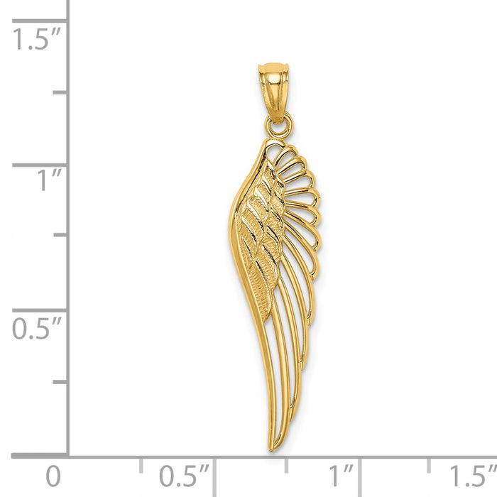 Million Charms 14K Yellow Gold Themed Angel Wing Pendant