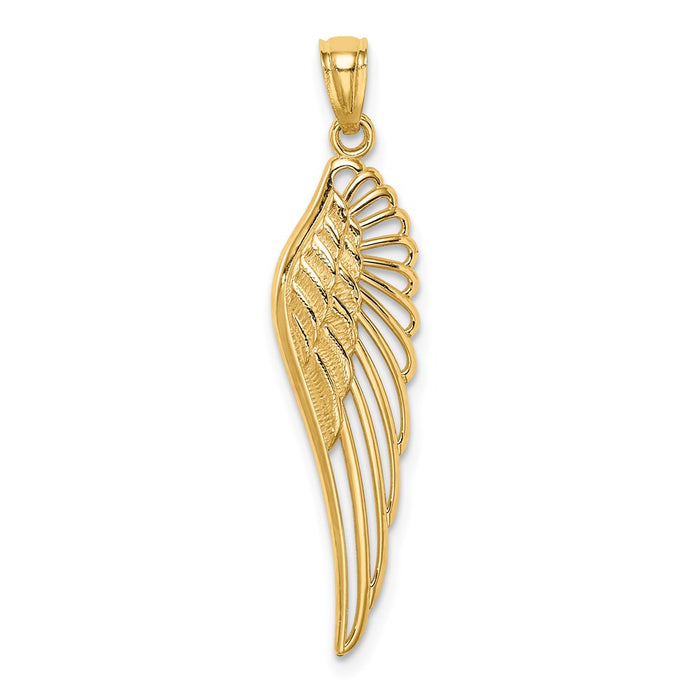 Million Charms 14K Yellow Gold Themed Angel Wing Pendant