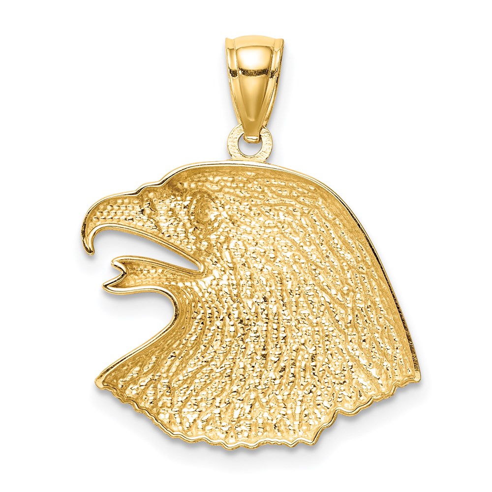 Million Charms 14K Yellow Gold Themed Diamond-Cut Eagle Pendant