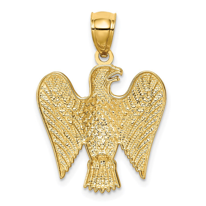 Million Charms 14K Yellow Gold Themed With Rhodium-plated Eagle Pendant