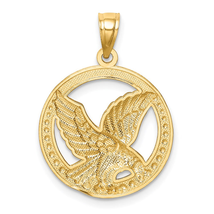 Million Charms 14K Yellow Gold Themed With Rhodium-plated Eagle Pendant