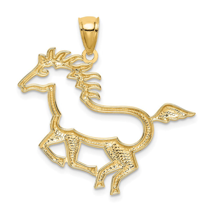 Million Charms 14K Yellow Gold Themed Horse Pendant