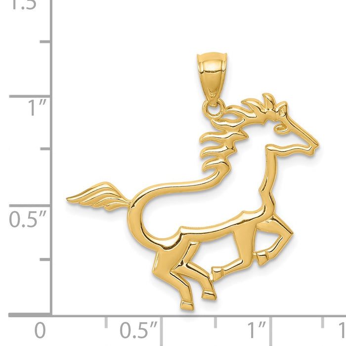 Million Charms 14K Yellow Gold Themed Horse Pendant