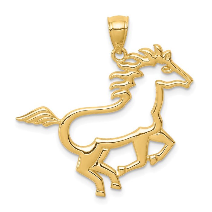 Million Charms 14K Yellow Gold Themed Horse Pendant