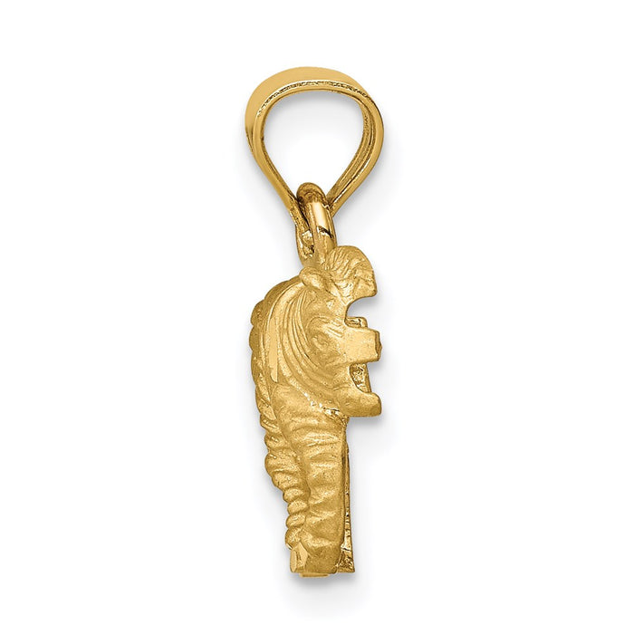 Million Charms 14K Yellow Gold Themed Diamond-Cut Zebra Pendant