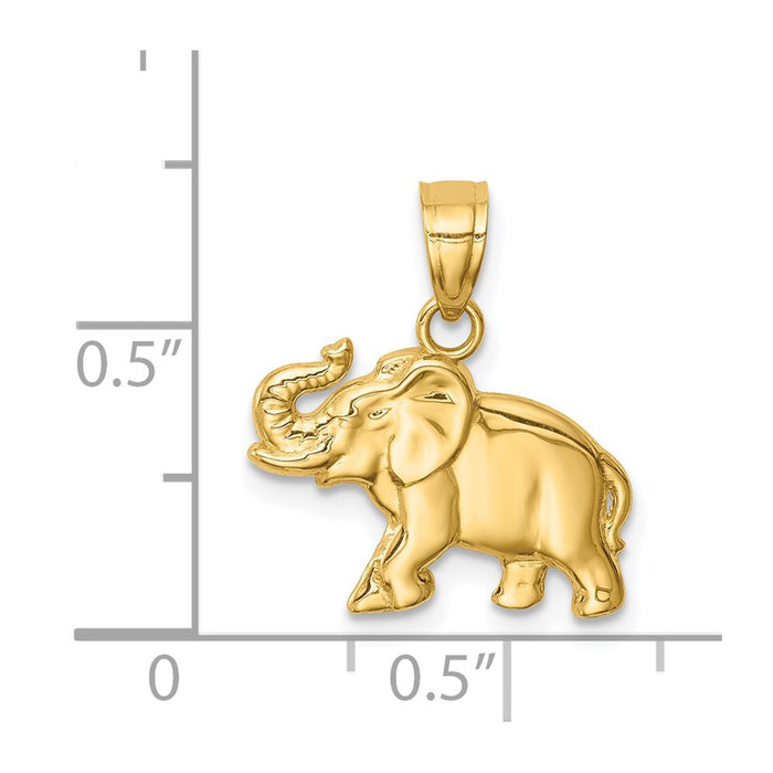 Million Charms 14K Yellow Gold Themed Elephant Pendant