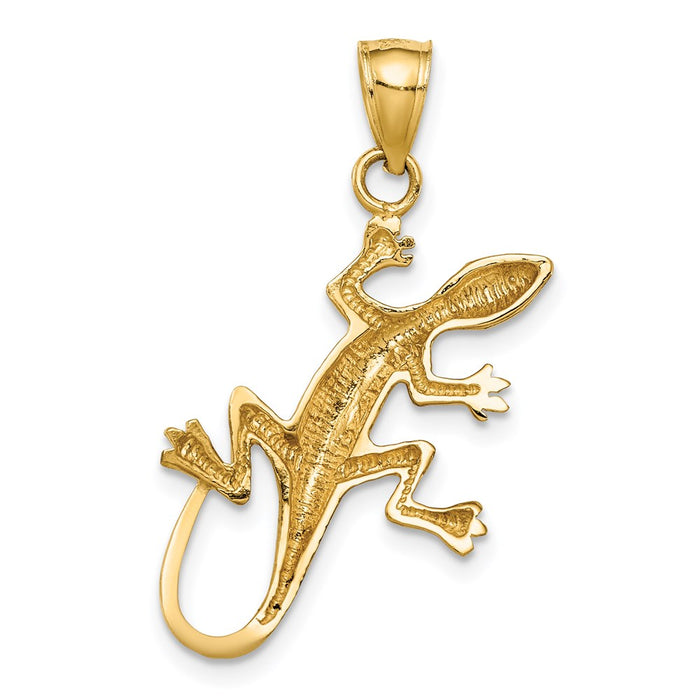 Million Charms 14K Yellow Gold Themed Gecko Pendant