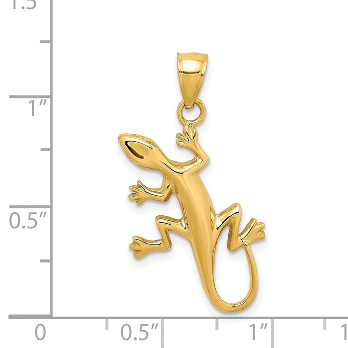 Million Charms 14K Yellow Gold Themed Gecko Pendant