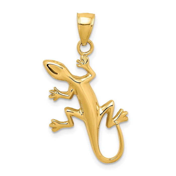 Million Charms 14K Yellow Gold Themed Gecko Pendant