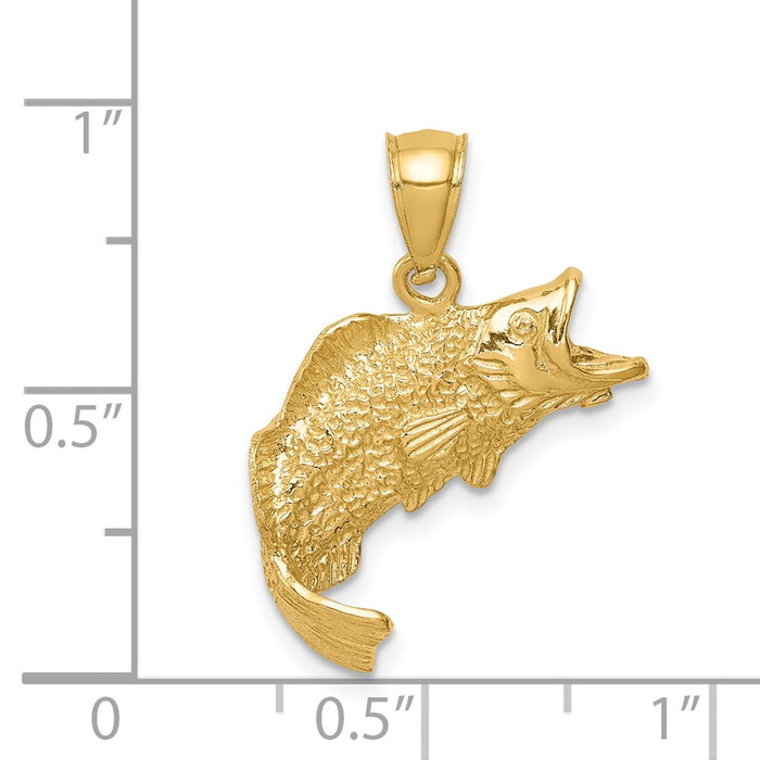 Million Charms 14K Yellow Gold Themed Fish Pendant