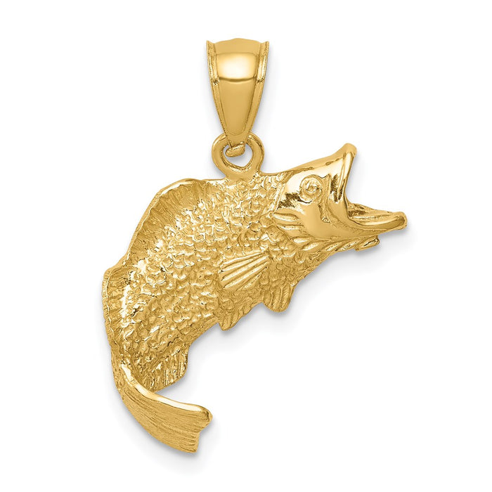 Million Charms 14K Yellow Gold Themed Fish Pendant