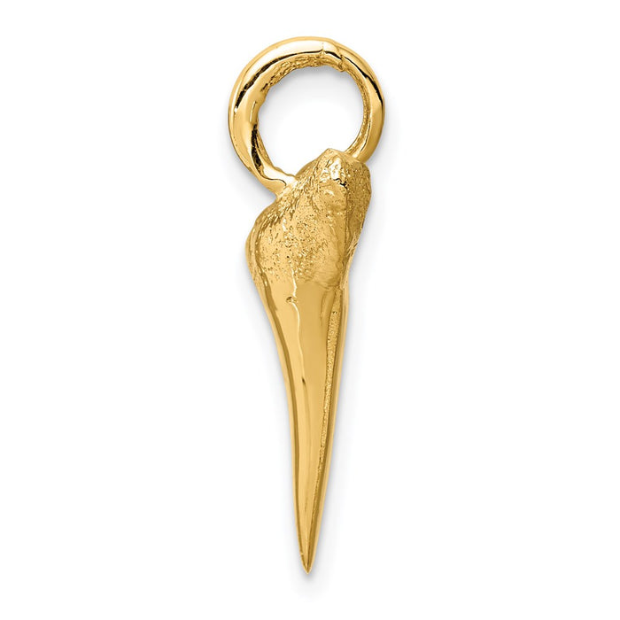 Million Charms 14K Yellow Gold Themed Shark Tooth Pendant