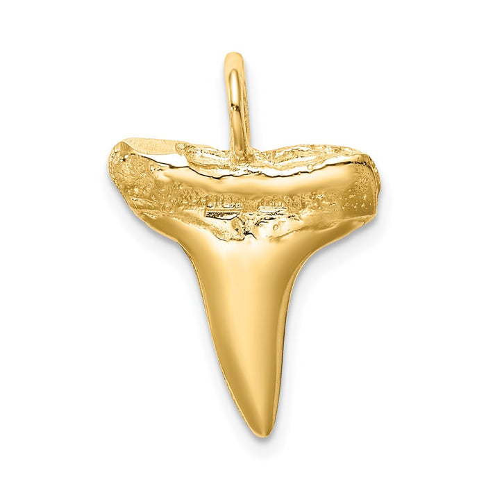 Million Charms 14K Yellow Gold Themed Shark Tooth Pendant