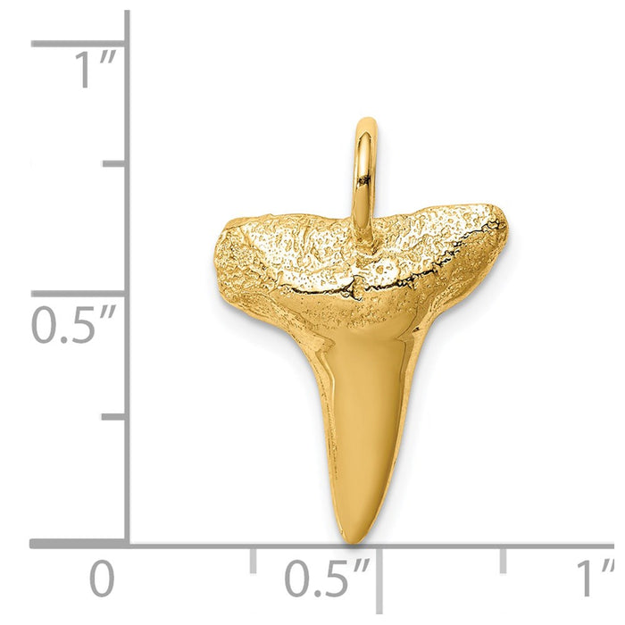 Million Charms 14K Yellow Gold Themed Shark Tooth Pendant