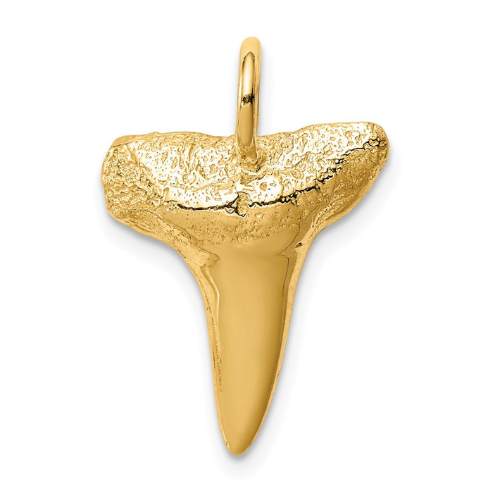 Million Charms 14K Yellow Gold Themed Shark Tooth Pendant