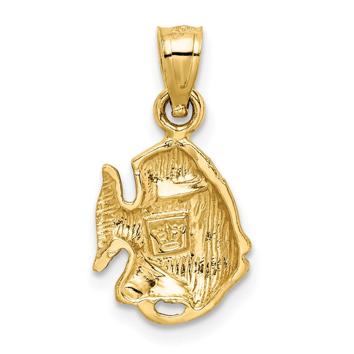 Million Charms 14K Yellow Gold Themed Diamond-Cut Fish Pendant