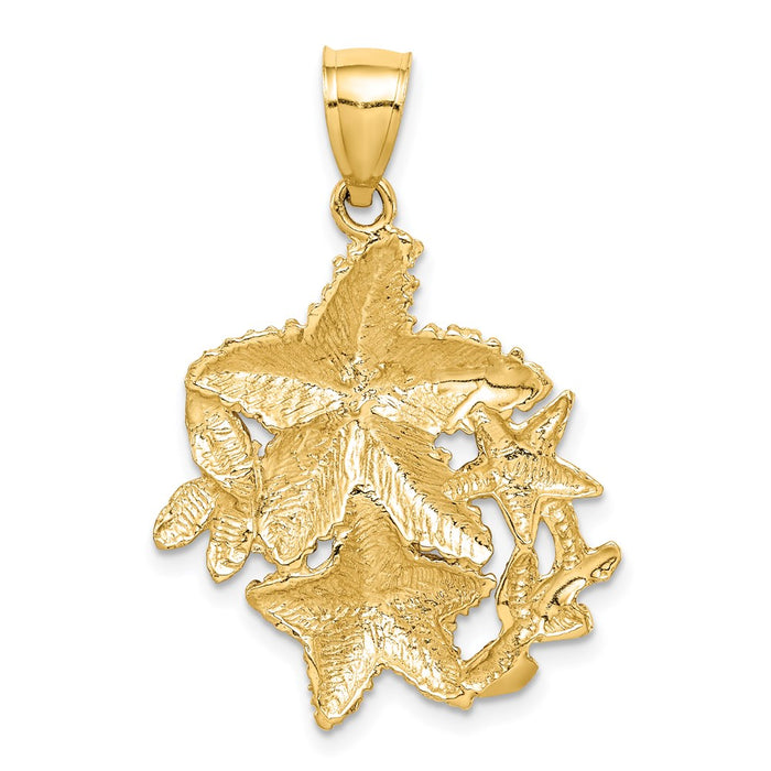 Million Charms 14K Yellow Gold Themed Nautical Starfish Pendant