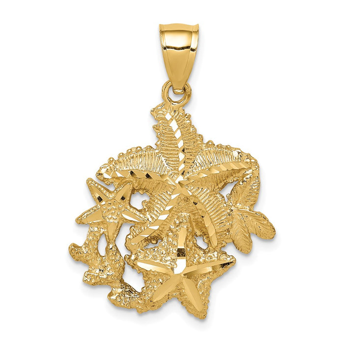 Million Charms 14K Yellow Gold Themed Nautical Starfish Pendant