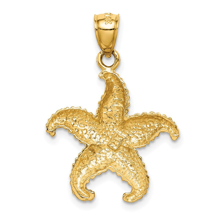 Million Charms 14K Yellow Gold Themed Nautical Starfish Pendant