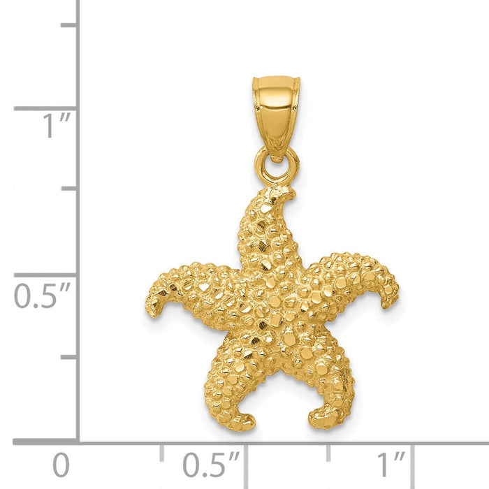 Million Charms 14K Yellow Gold Themed Nautical Starfish Pendant