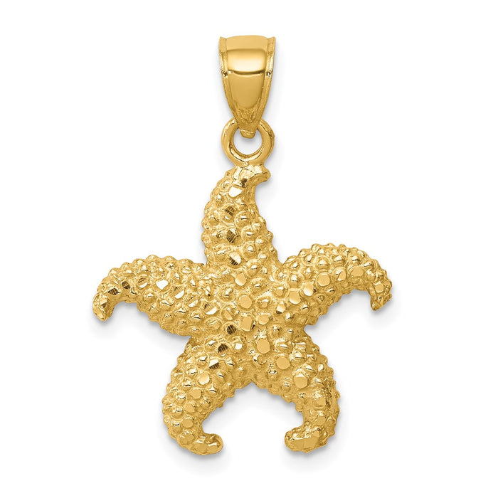 Million Charms 14K Yellow Gold Themed Nautical Starfish Pendant