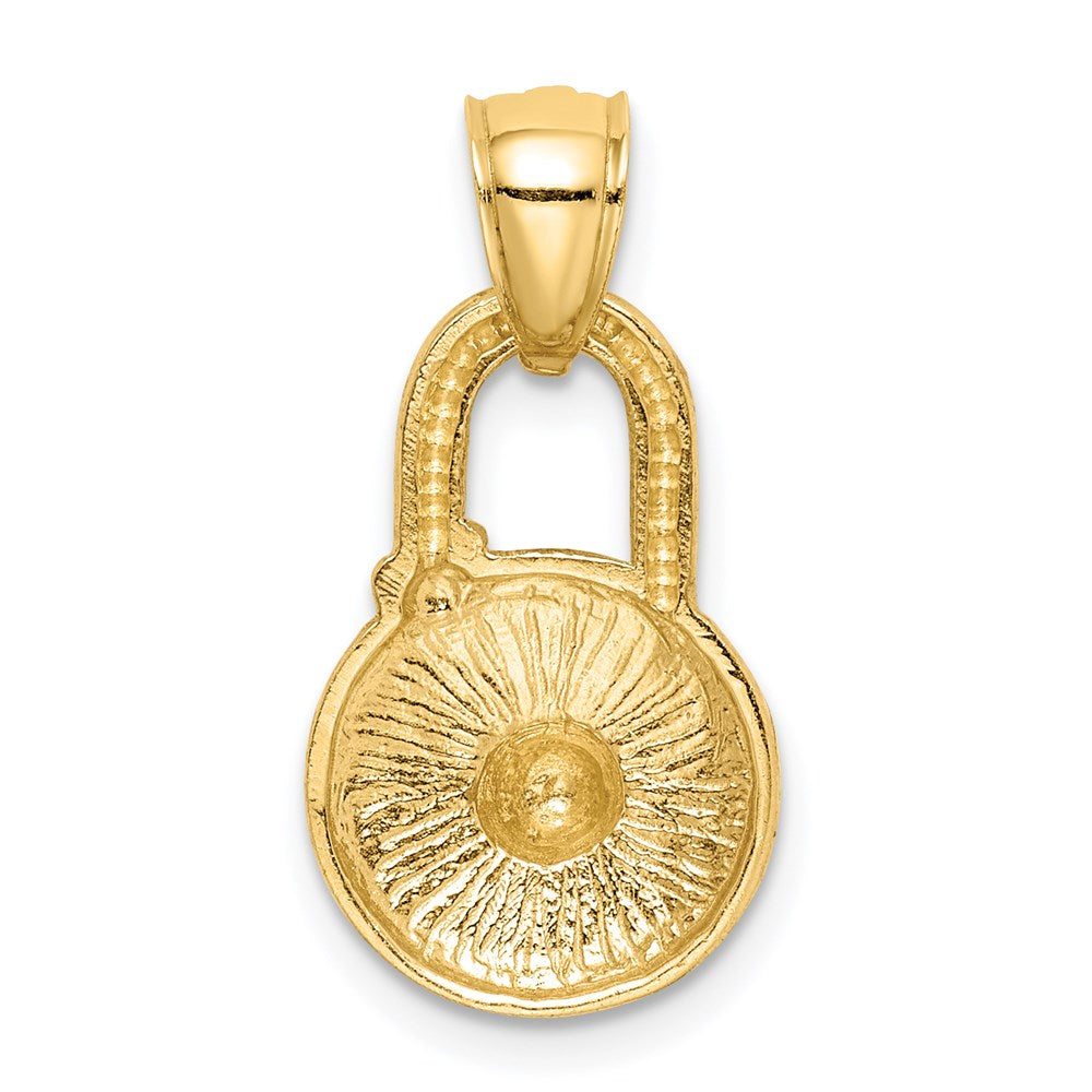 Million Charms 14K Yellow Gold Themed Lock Pendant