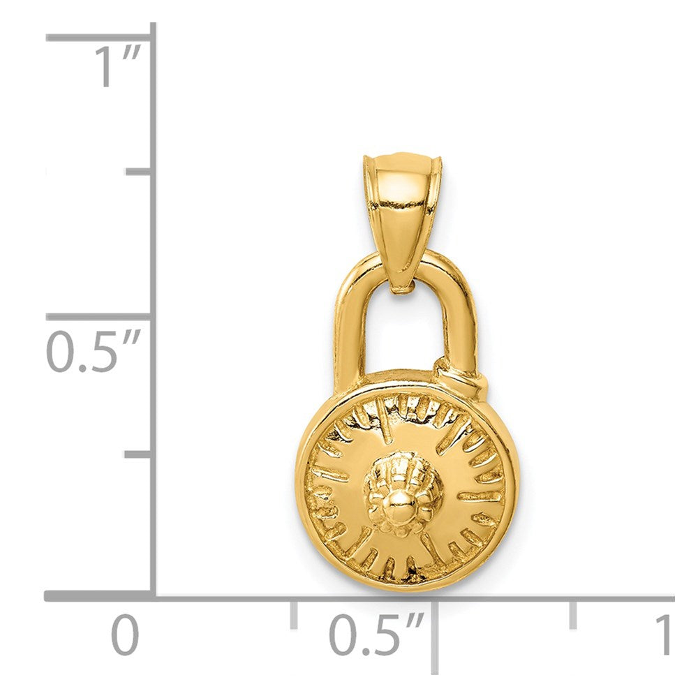 Million Charms 14K Yellow Gold Themed Lock Pendant