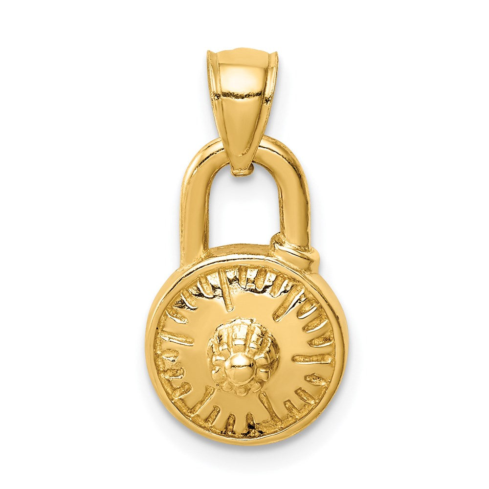 Million Charms 14K Yellow Gold Themed Lock Pendant