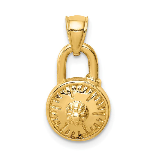 Million Charms 14K Yellow Gold Themed Lock Pendant
