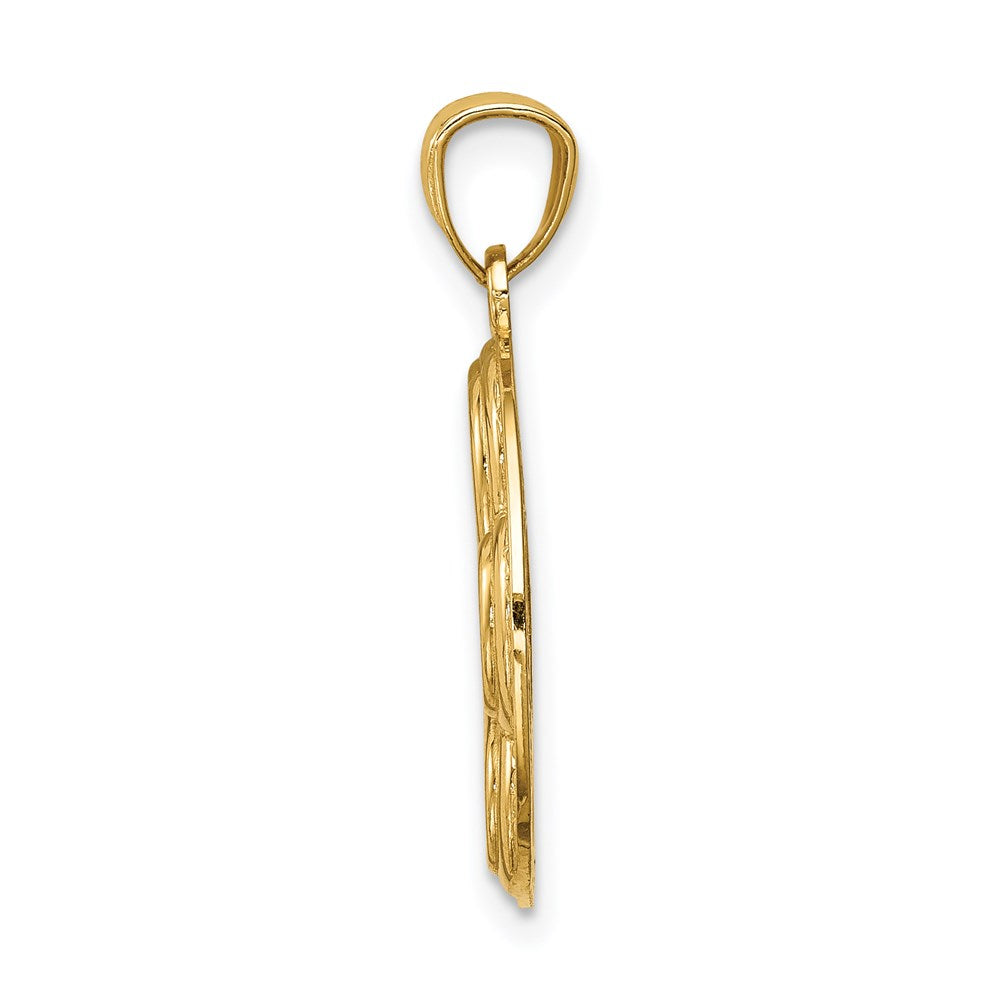 Million Charms 14K Yellow Gold Themed Dog Paw Medal Pendant