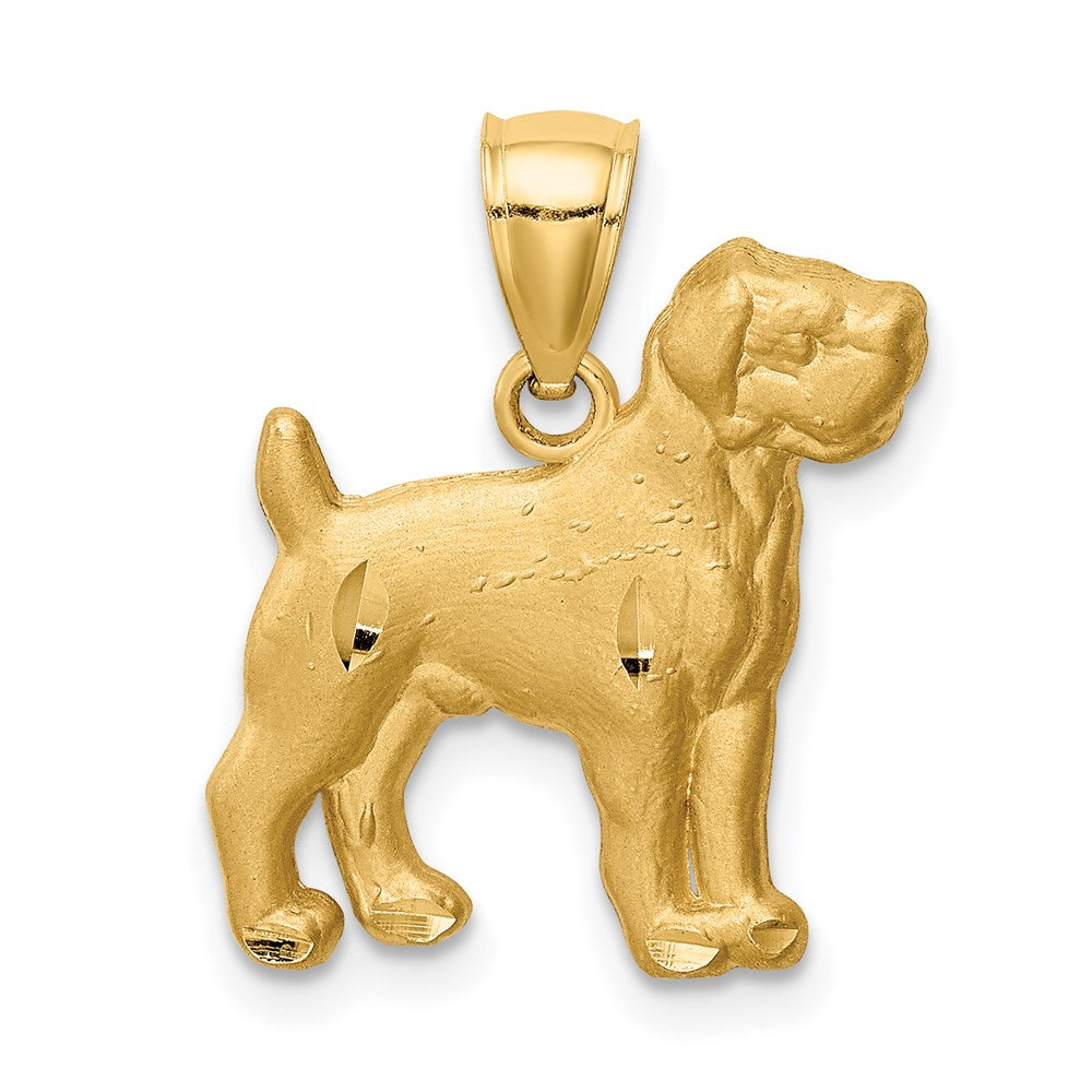 Million Charms 14K Yellow Gold Themed Diamond-Cut Boxer Pendant