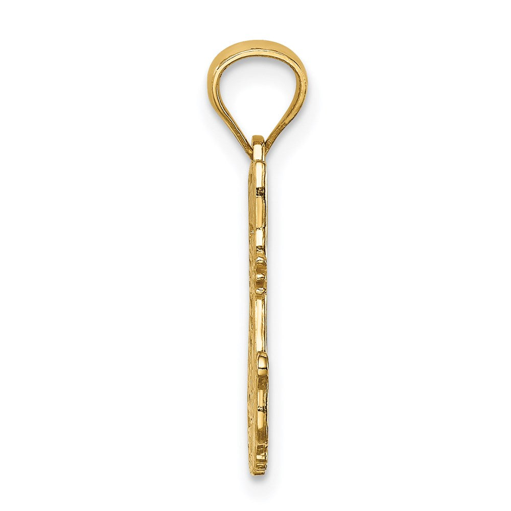 Million Charms 14K Yellow Gold Themed Sitting Cat Pendant