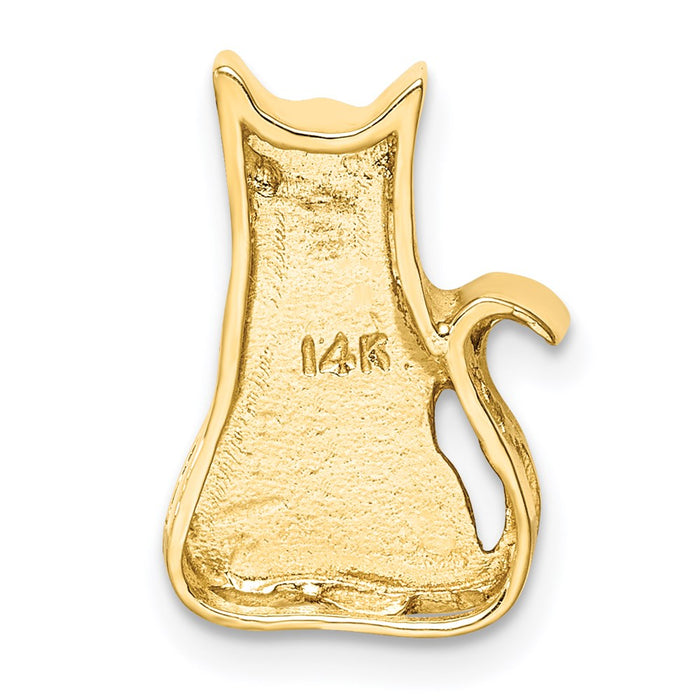 Million Charms 14K Yellow Gold Themed Cat Chain Slide