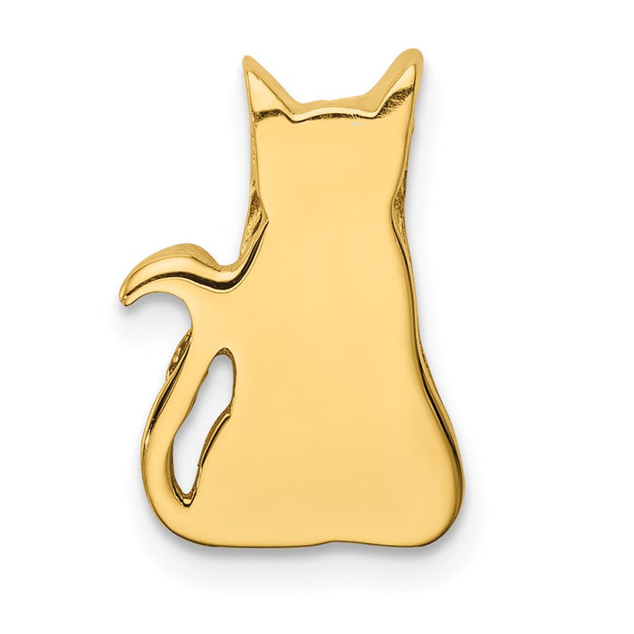 Million Charms 14K Yellow Gold Themed Cat Chain Slide