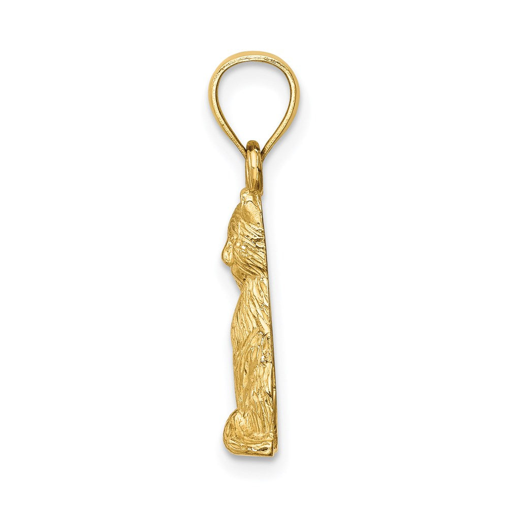 Million Charms 14K Yellow Gold Themed Cat Pendant