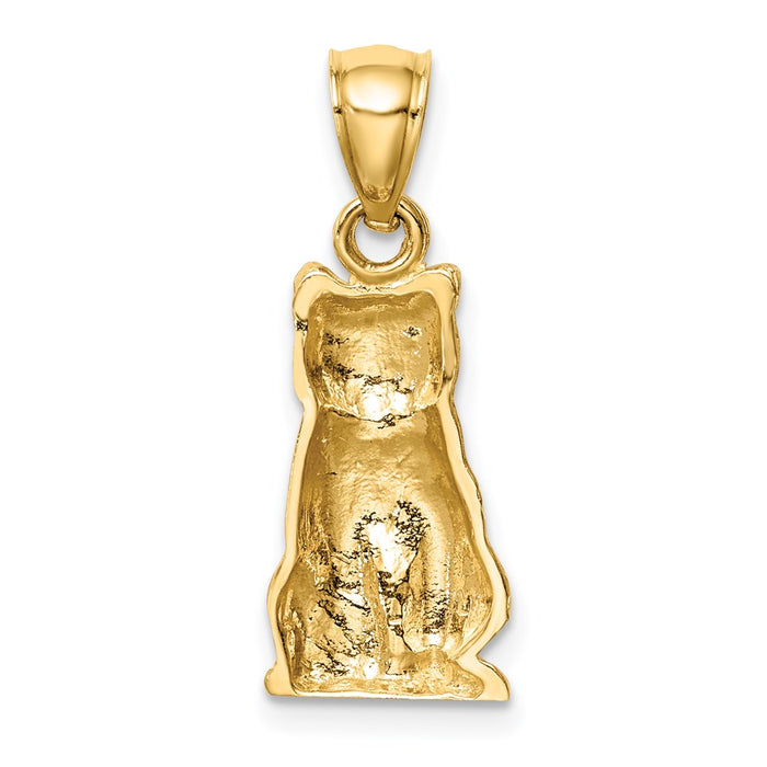 Million Charms 14K Yellow Gold Themed Cat Pendant