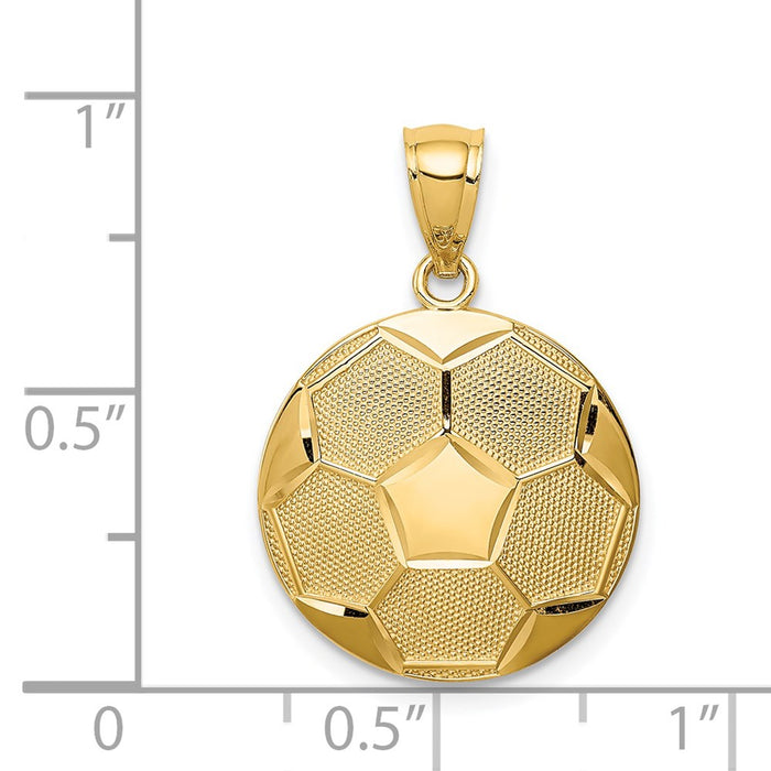 Million Charms 14K Yellow Gold Themed Sports Soccer Pendant