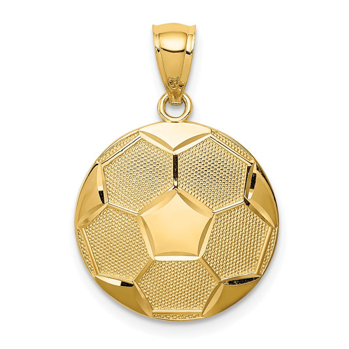 Million Charms 14K Yellow Gold Themed Sports Soccer Pendant