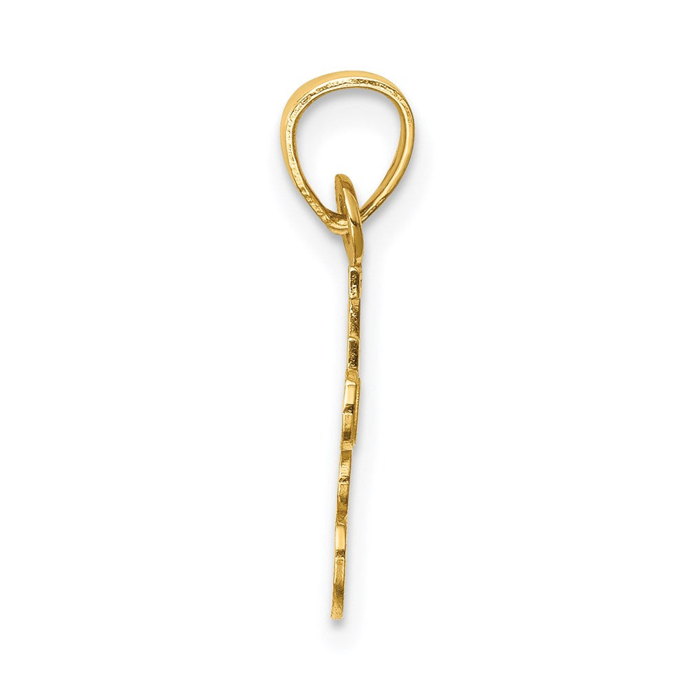 Million Charms 14K Yellow Gold Themed I Heart Sports Golf Pendant