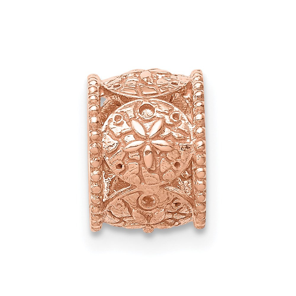 Million Charms 14K Rose Gold Themed Polished Sand Dollar Slide