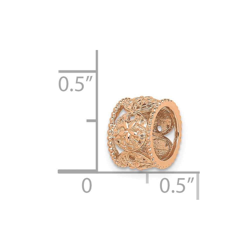 Million Charms 14K Rose Gold Themed Polished Sand Dollar Slide