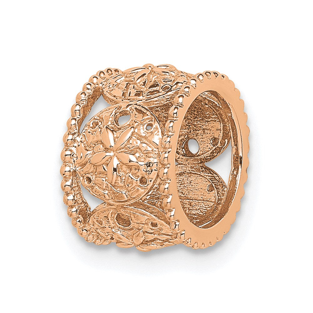 Million Charms 14K Rose Gold Themed Polished Sand Dollar Slide