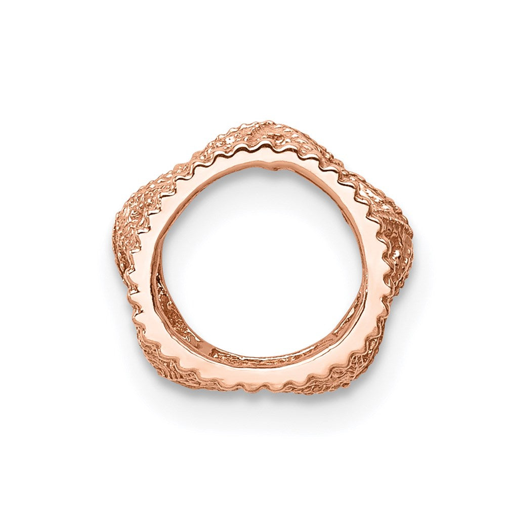 Million Charms 14K Rose Gold Themed Polished Nautical Starfish Slide
